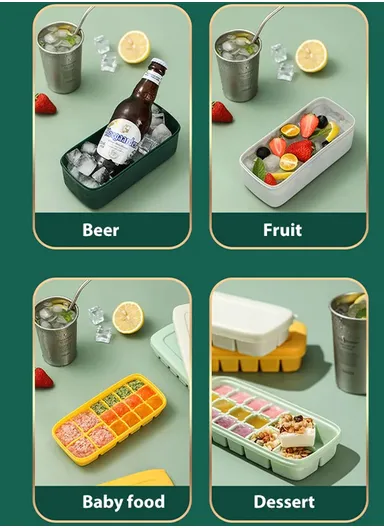 200ml Ice Cube Tray Easy Release Stackable Ice Tray - Green