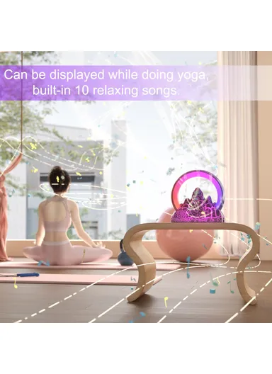 Tuya Smart Flame Mountain Shaped Ambient Light with 15W Wireless Charging, Bluetooth Speaker - White