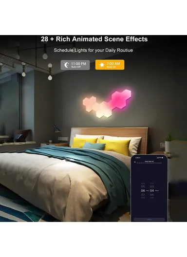 10Pcs RGBIC LED Light DIY Hexagonal Honeycomb LED Wall Lamp with Smart APP Voice Control Game Room Decor