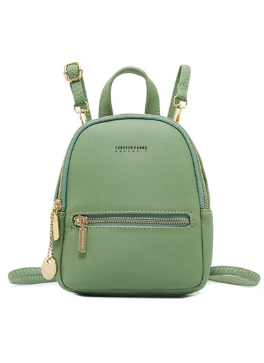 PU Leather Backpack Women Casual Dual Shoulder Bag PL931-5 - Green