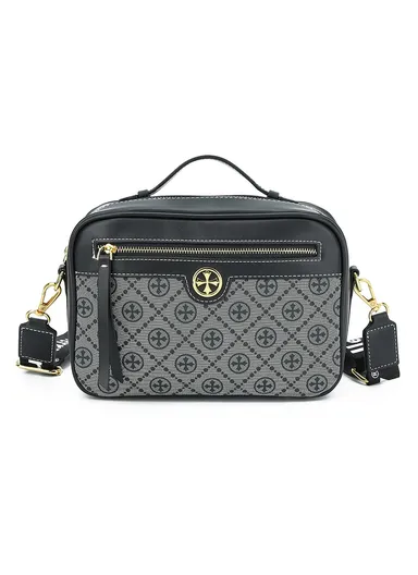 Plaid Pattern Women Square Tote Shoulder Bag PU Leather Crossbody Bag N8919 - Blue