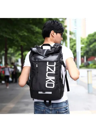 Casual Travel Oxford Cloth Backpack Men Dual Shoulder Laptop Bag 8020 - Black