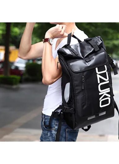 Casual Travel Oxford Cloth Backpack Men Dual Shoulder Laptop Bag 8020 - Black