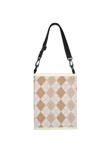 Car Trash Can Foldable Bag Cloth Hanging Garbage Bin Snack Storage Box - Beige - Yellow White