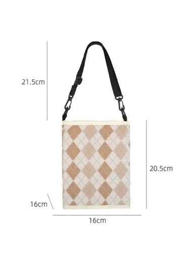 Car Trash Can Foldable Bag Cloth Hanging Garbage Bin Snack Storage Box - Beige - Black White