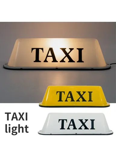 12V AC-778 Universal Taxi Roof Light PP Taxi Roof LED Lamp - White / Suction Cup
