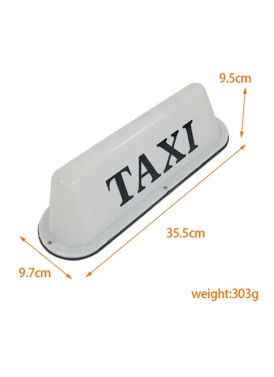 12V AC-778 Universal Taxi Roof Light PP Taxi Roof LED Lamp - White / 2 Round Magnets