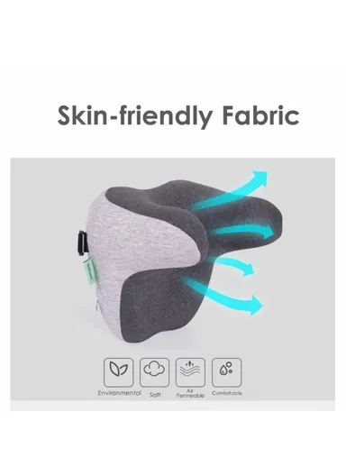 Car Seat Cervical Vertebrae Support Pillow Fatigue Relief Memory Foam Headrest Cushion - Navy Blue