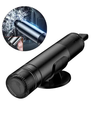 Car Safety Hammer Window Glass Breaker &amp; Seat Belt Cutter Emergency Escape Tool - Dark Grey