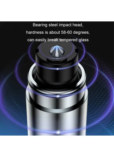 Car Safety Hammer Window Glass Breaker &amp; Seat Belt Cutter Emergency Escape Tool - Silver / Silver