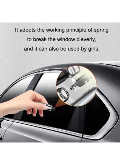 Car Safety Hammer Window Glass Breaker &amp; Seat Belt Cutter Emergency Escape Tool - Silver / Silver