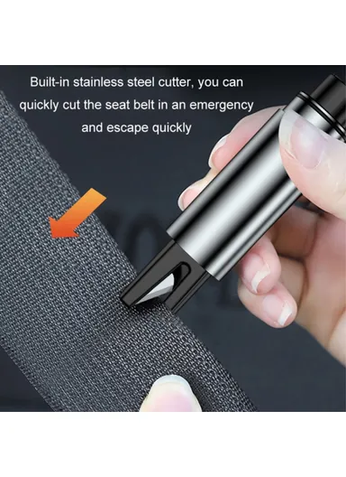 Car Safety Hammer Window Glass Breaker &amp; Seat Belt Cutter Emergency Escape Tool - Silver / Silver