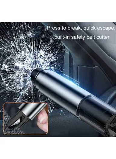 Car Safety Hammer Window Glass Breaker &amp; Seat Belt Cutter Emergency Escape Tool - Silver / Silver