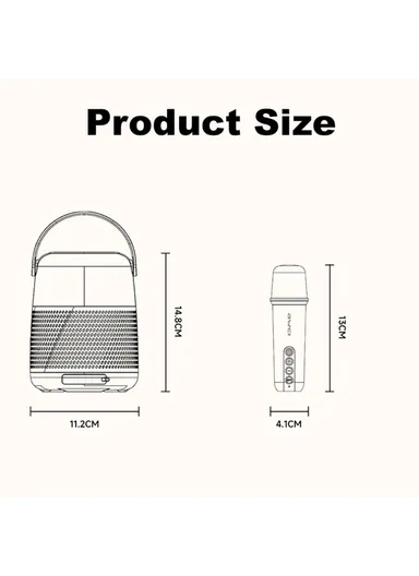 1500mAh 12W Karaoke Machine With Microphone Portable RGB Bluetooth Speaker Y387