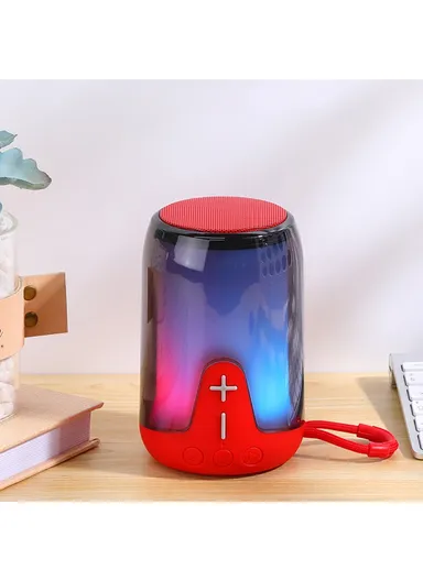 1200mAh 5W RGB Light Portable Bluetooth Speaker TWS Wireless Subwoofer Support Hands-free Calling TG652 - Red