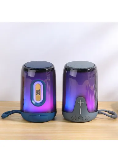 1200mAh 5W RGB Light Portable Bluetooth Speaker TWS Wireless Subwoofer Support Hands-free Calling TG652 - Red