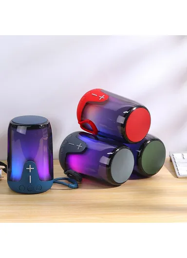 1200mAh 5W RGB Light Portable Bluetooth Speaker TWS Wireless Subwoofer Support Hands-free Calling TG652 - Red