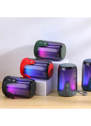 1200mAh 5W RGB Light Portable Bluetooth Speaker TWS Wireless Subwoofer Support Hands-free Calling TG652 - Red