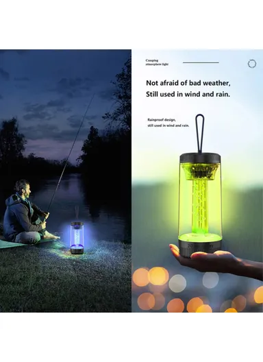 Outdoor Wireless Bluetooth Speaker Colorful Light Effect Portable Speaker Support FM TF Card USB Flash Z15 - Black