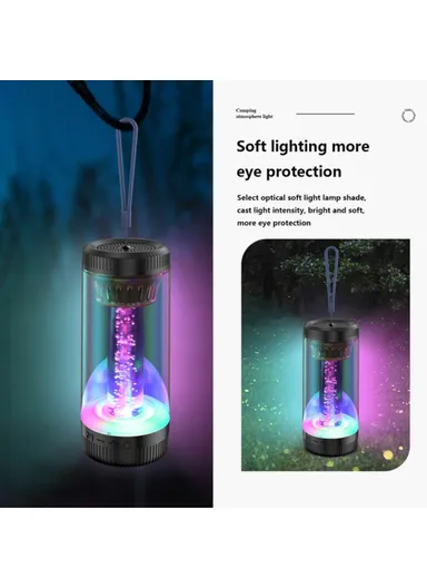 Outdoor Wireless Bluetooth Speaker Colorful Light Effect Portable Speaker Support FM TF Card USB Flash Z15 - White