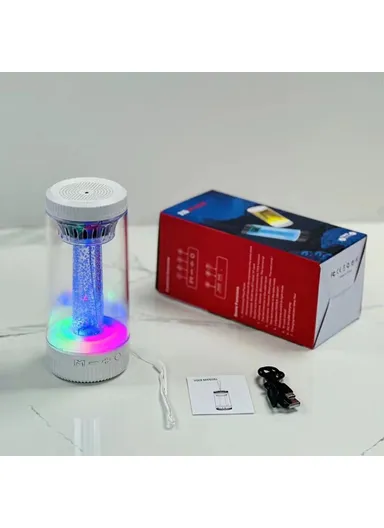 Outdoor Wireless Bluetooth Speaker Colorful Light Effect Portable Speaker Support FM TF Card USB Flash Z15 - White