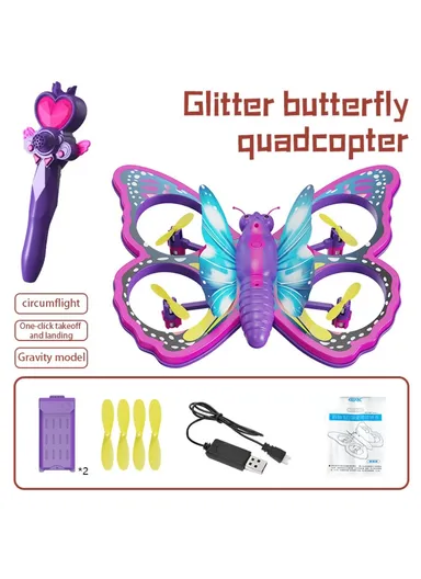 2x1000mAh Kids Butterfly Quadcopter RC Drone Toy Without Aerial Photo Function Dual Batteries V40
