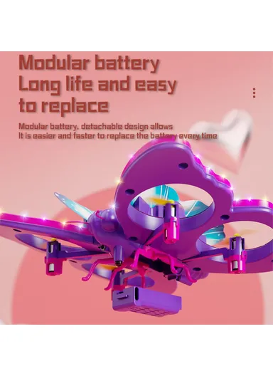 2x1000mAh Kids Butterfly Quadcopter RC Drone Toy Without Aerial Photo Function Dual Batteries V40