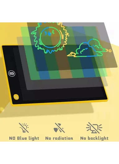 9.5 inch LCD Drawing Board Graphics Tablet Children Writing Painting Toy With Storage Box Function 08511 - Yellow