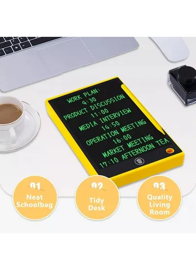 9.5 inch LCD Drawing Board Graphics Tablet Children Writing Painting Toy With Storage Box Function 08511 - Yellow