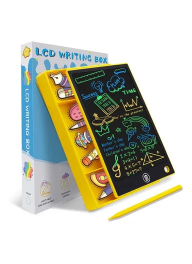 9.5 inch LCD Drawing Board Graphics Tablet Children Writing Painting Toy With Storage Box Function 08511 - Yellow