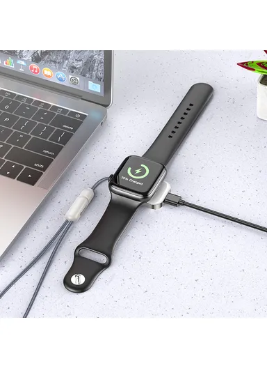 PC Wireless Induction Charger For iWatch BQ25 (L2.7 x W4.2 x H8)cm - Black