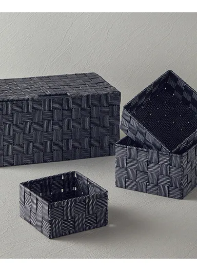 Shine Polypropylene Basket 16x16x9.5 cm Black