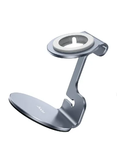Aluminum Alloy &amp; Silicone Charging Holder For iWatch HD7 (L7 x W6.6 x H8.7)cm - Grey