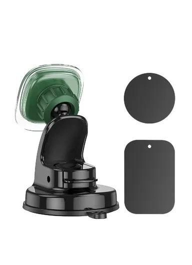 ABS PC &amp; Silicone Car Center Console Magnetic Phone Bracket BH83 (L9 x W6.8 x H10)cm - Black - Green