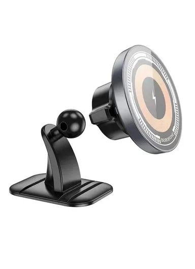 15W ABS &amp; Metal Wireless Car Charger Magnetic Auto Car Phone Holder Mount BH212 (L3.5 x W7 x H10)cm - Black