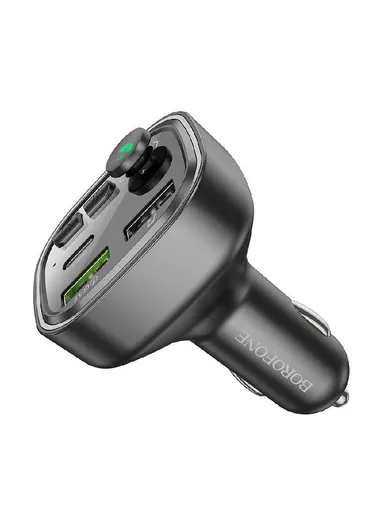 18W Transmitter FM Broad MP3, Bluetooth - 2XUSB + TYPE C - QC 3.0 BC48 (L4.7 x W5.8 x H8.2)cm - Black