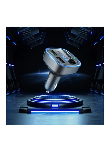 18W Transmitter FM Broad MP3, Bluetooth - 2XUSB + TYPE C - QC 3.0 BC48 (L4.7 x W5.8 x H8.2)cm - Black