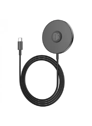 15W Plastic &amp; Aluminum Energy Wireless Charger For Mobile Phone, Headset &amp; Watch Charging BQ18 (D5.7 x H0.6)cm - Black