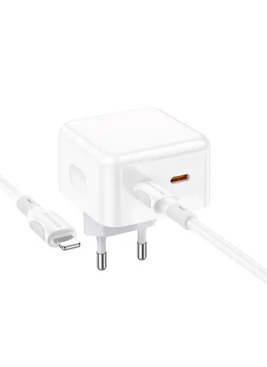 PC &amp; ABS Wall Charger Source Dual Port PD35W(2C) Charger Set (C to iP) BA76A - White