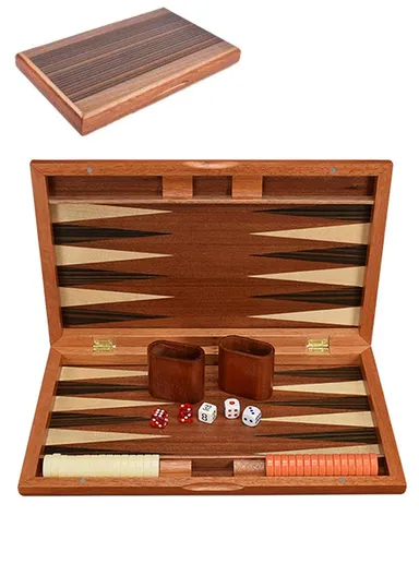 Inlaid Backgammon Chess Set With Acrylic Wooden Playing Pieces Dice Cups (L38 x W23.5x H4.5)cm