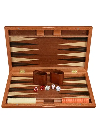 Inlaid Backgammon Chess Set With Acrylic Wooden Playing Pieces Dice Cups (L38 x W23.5x H4.5)cm