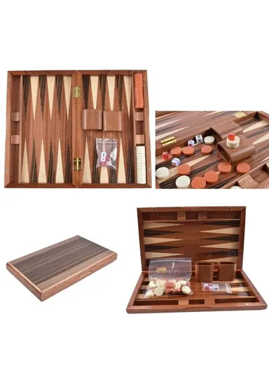 Inlaid Backgammon Chess Set With Acrylic Wooden Playing Pieces Dice Cups (L38 x W23.5x H4.5)cm