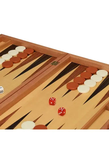 Inlaid Backgammon Chess Set With Acrylic Wooden Playing Pieces Dice Cups (L38 x W23.5x H4.5)cm
