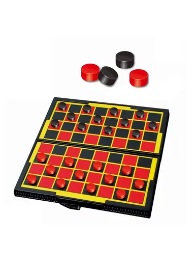 Andux Foldable Magnetic Checkers Portable Board Game Set
