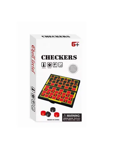 Andux Foldable Magnetic Checkers Portable Board Game Set