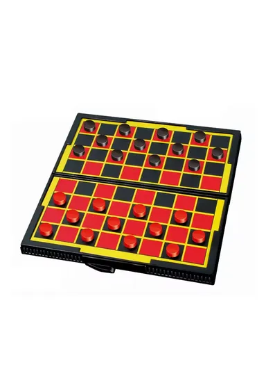 Andux Foldable Magnetic Checkers Portable Board Game Set