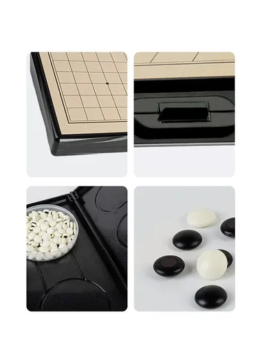 Portable Magnetic Foldable Chess Board Kids Gomoku Go Game Set (L35.8 x W35.8)cm