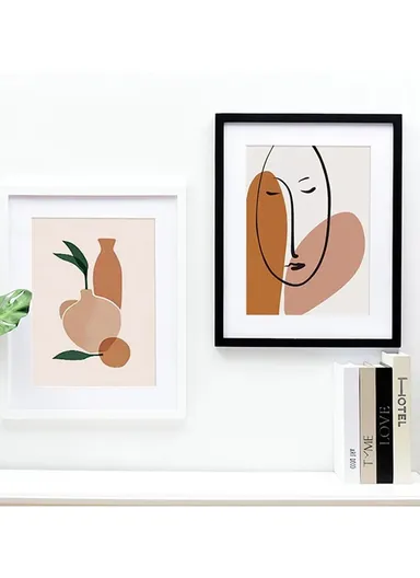 Wall Hanging Photo Frame Wooden Picture Frame Desktop Decoration (L17.7 x W12.7)cm - Black