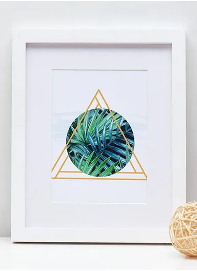 Wooden Picture Frame Wall Hanging Photo Frame Home Decoration (L35.5 x W25.4)cm - White