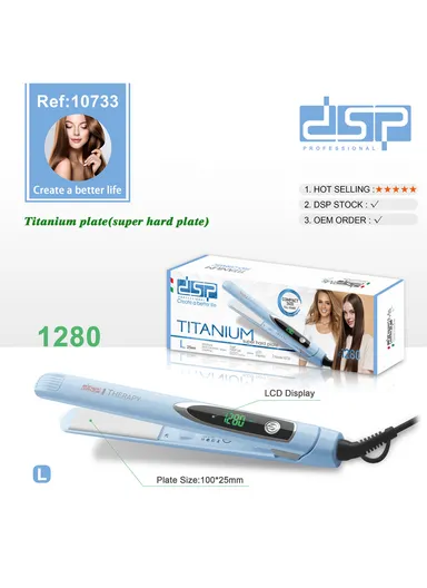 45-60W Professional Hair Straightener With LED Display &amp; 5 Setting Temperature 10733